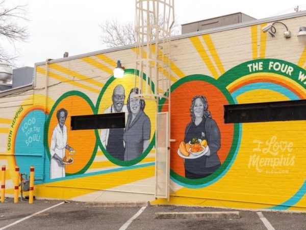 The Four Way Restaurant mural by Danielle Sierra
