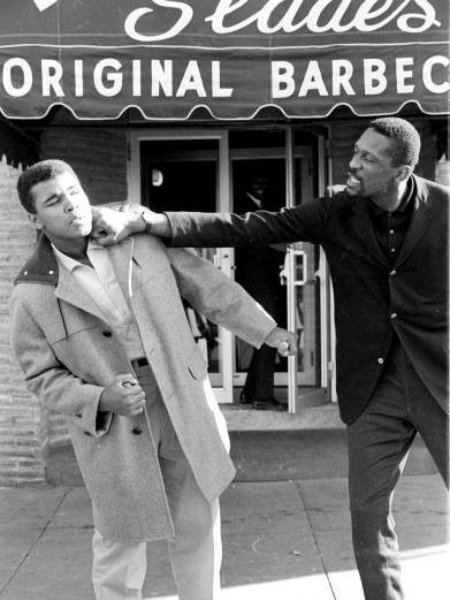 Muhammad Ali visits Bill Russell's Slades Oct 1964